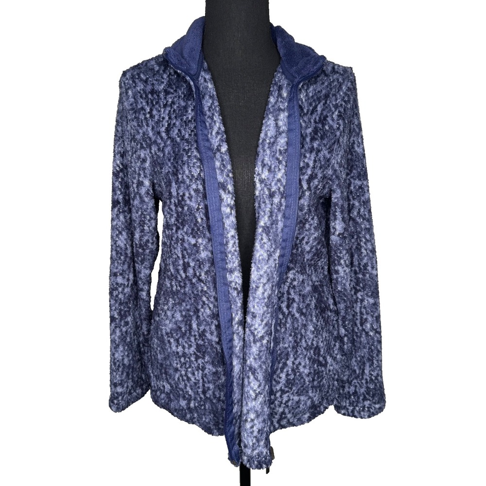 Stan Herman Women's Medium Blue Plush Fleece‎ Full Zip Jacket